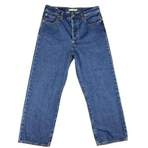 Levi's Premium Ribcage Straight Ankle Jeans Dark Wash Women's Size 31x27 Big E